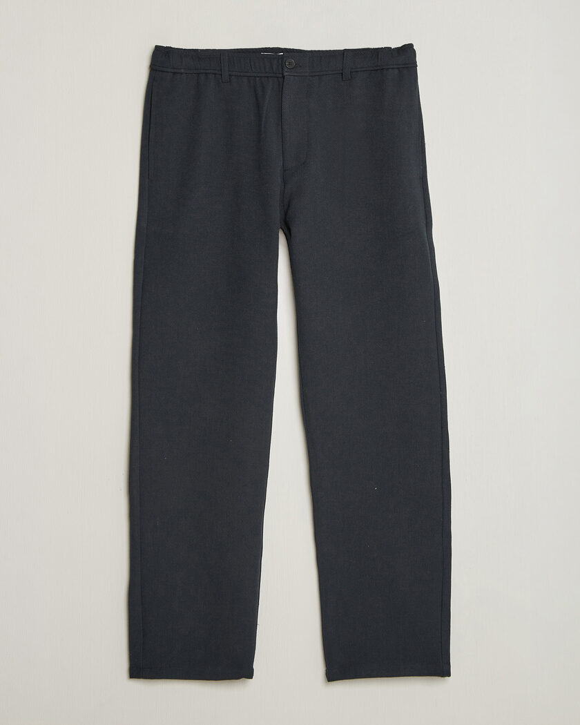 Samsøe Samsøe Jabari Brushed Cotton Drawstring Trousers Dark Grey Melange – Grau