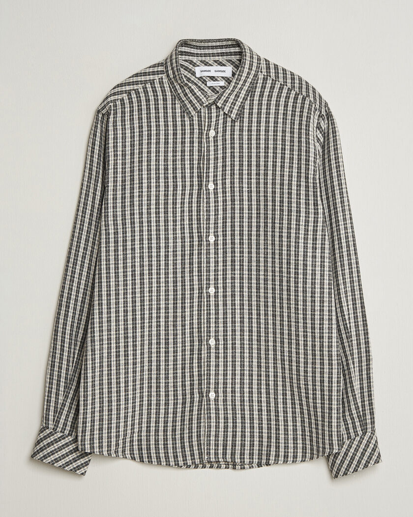 Samsøe Samsøe Ryan Brushed Cotton Checked Shirt Brown – Braun