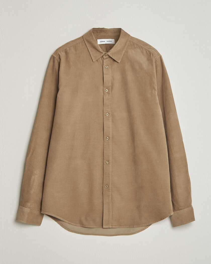 Samsøe Samsøe Liam Baby Cord Shirt Lead Gray – Beige