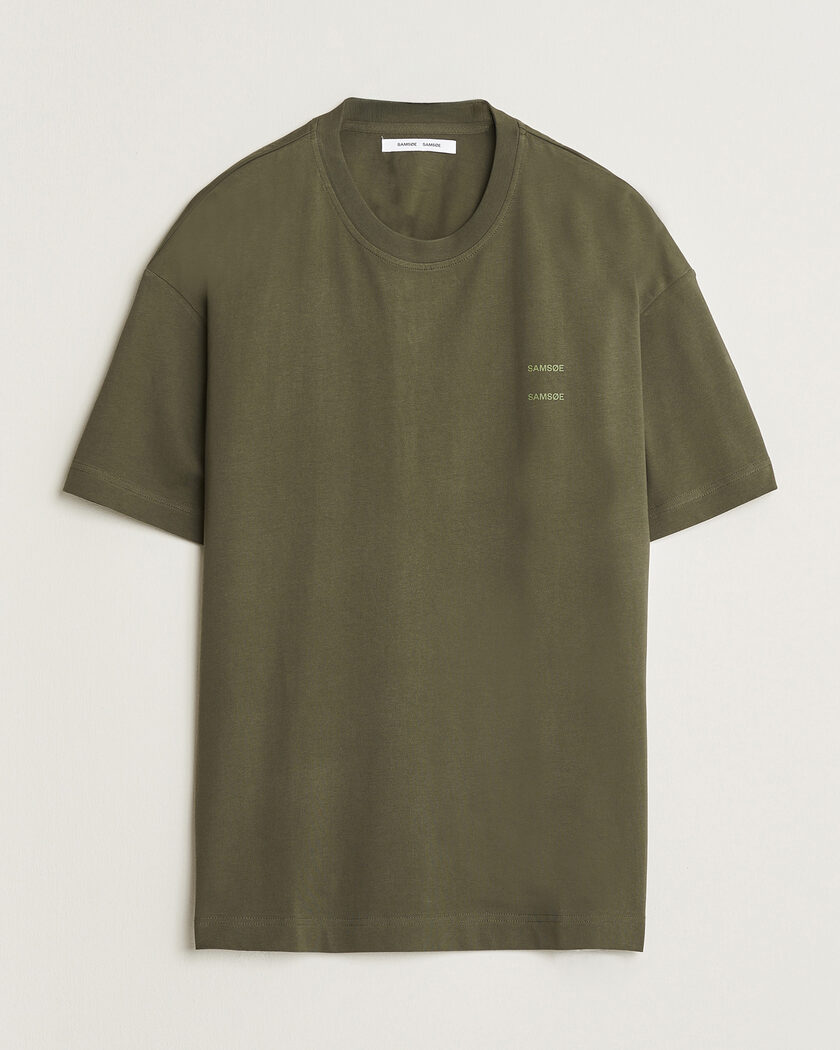 Samsøe Samsøe Joel Organic Cotton T-Shirt Forest Night – Grün