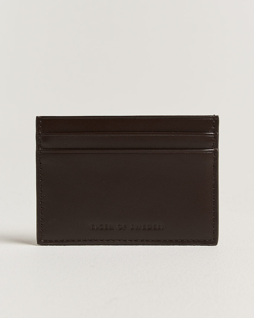 Tiger of Sweden Wake Leather Card Holder Dark Brown – Braun