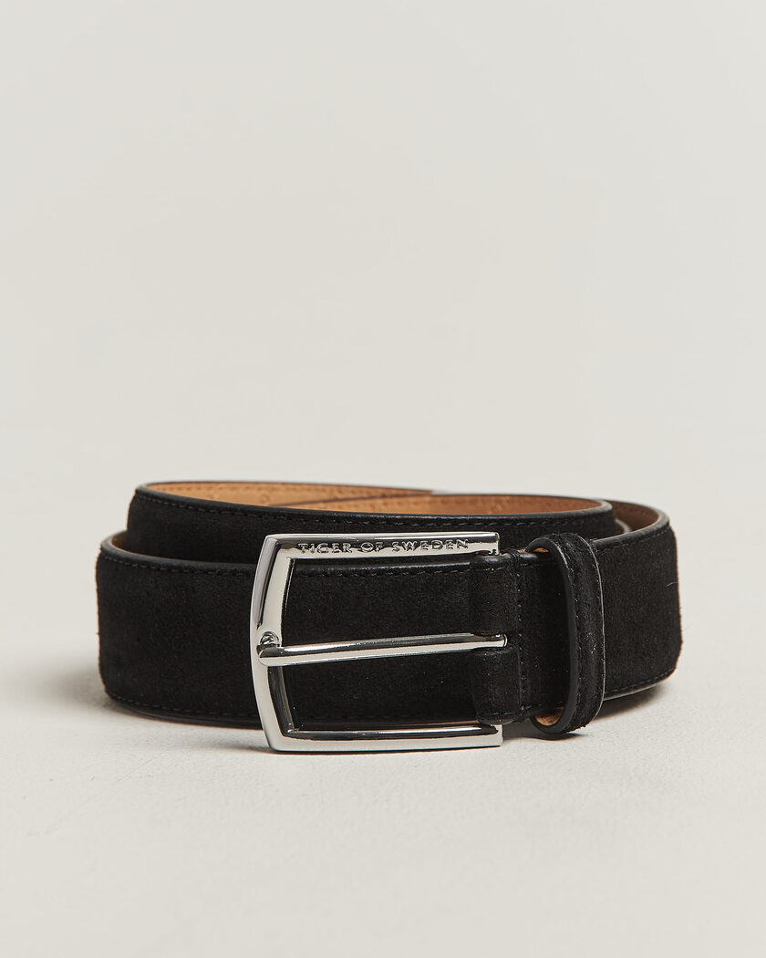 Tiger of Sweden Bergstroms Suede Belt Black – Schwarz