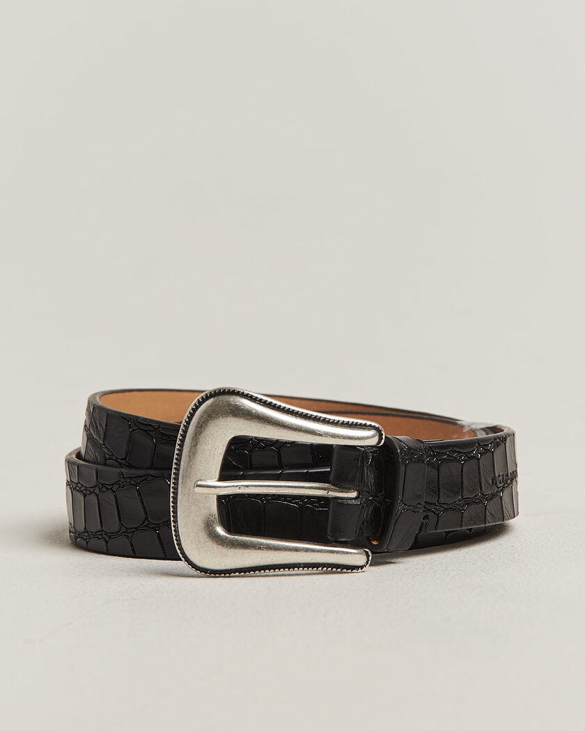 Tiger of Sweden Ecus Structured Leather Western Belt Black – Schwarz