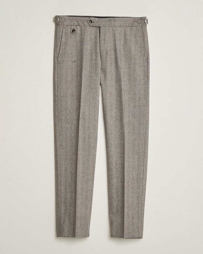 Tiger of Sweden Tense Wool Donegal Suit Trousers Dark Stone – Beige