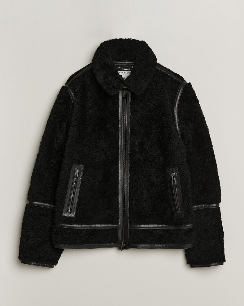 Tiger of Sweden Viggo Shearling Jacket Black – Schwarz