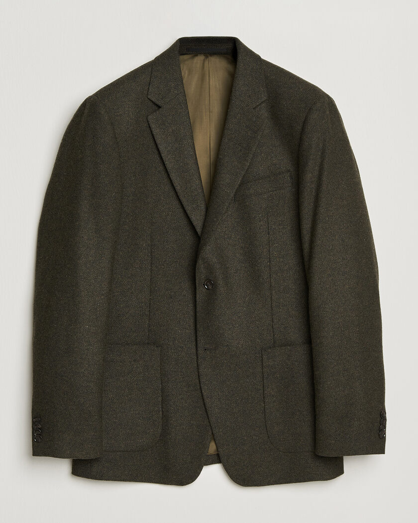 Tiger of Sweden Justin Wool Flannel Suit Blazer Muted Canopy – Grün