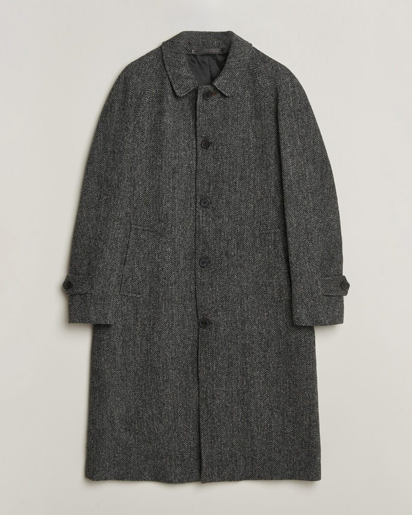 Walker Slater Sherlock Harris Tweed Herringbone Coat Charcoal – Grau