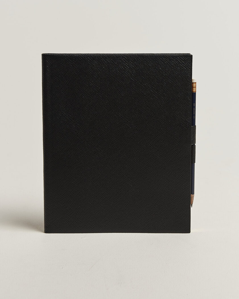 Smythson Pastegrain Sketchbook Black – Schwarz
