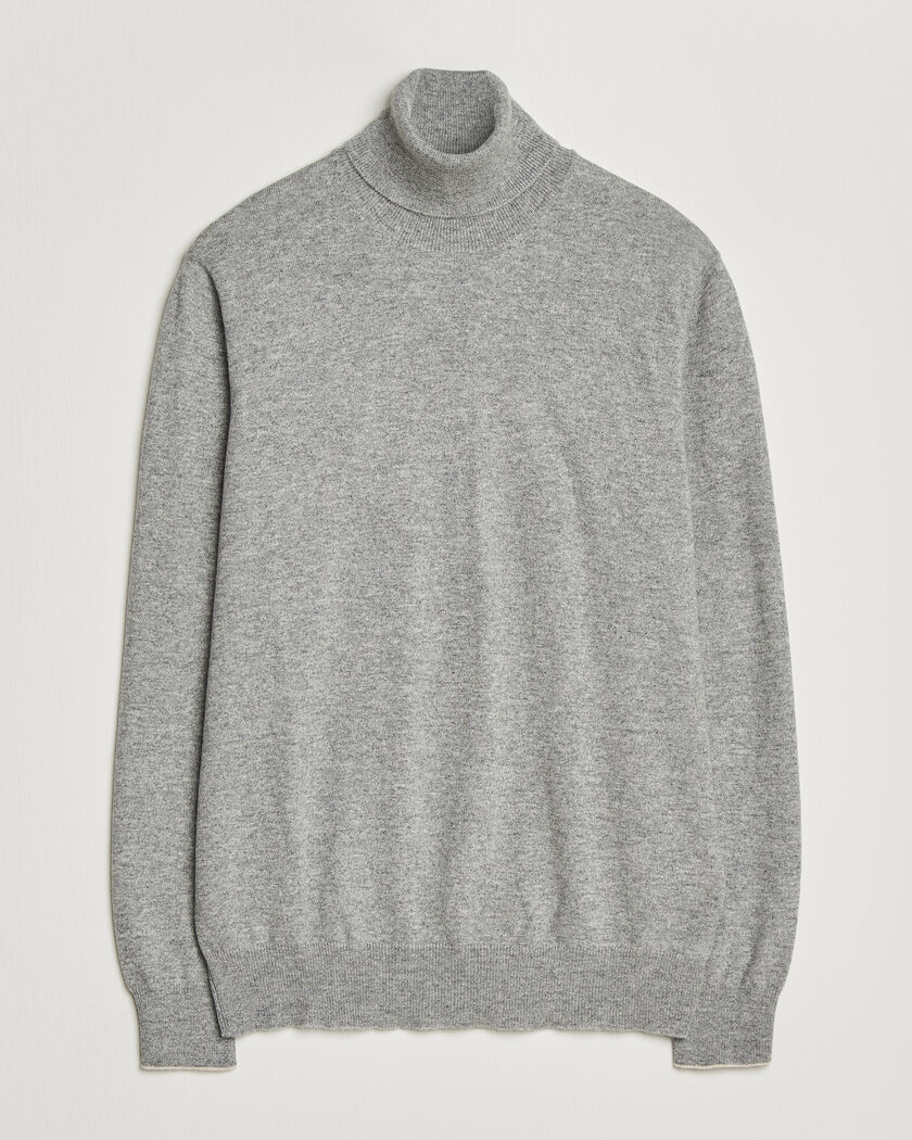 Brunello Cucinelli 2 Ply Cashmere Rollneck Grey Melange – Grau