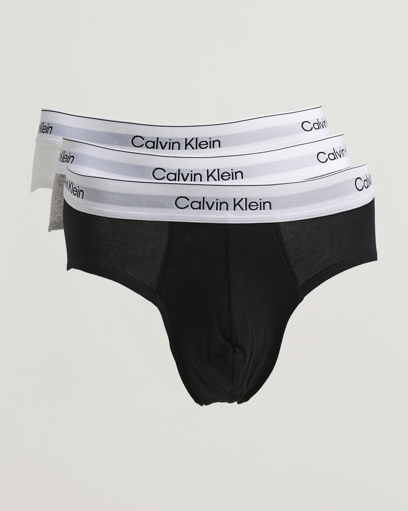 Calvin Klein 3-Pack Icon Cotton Stretch Hip Brief White/Black/Grey – Mehrfarbig