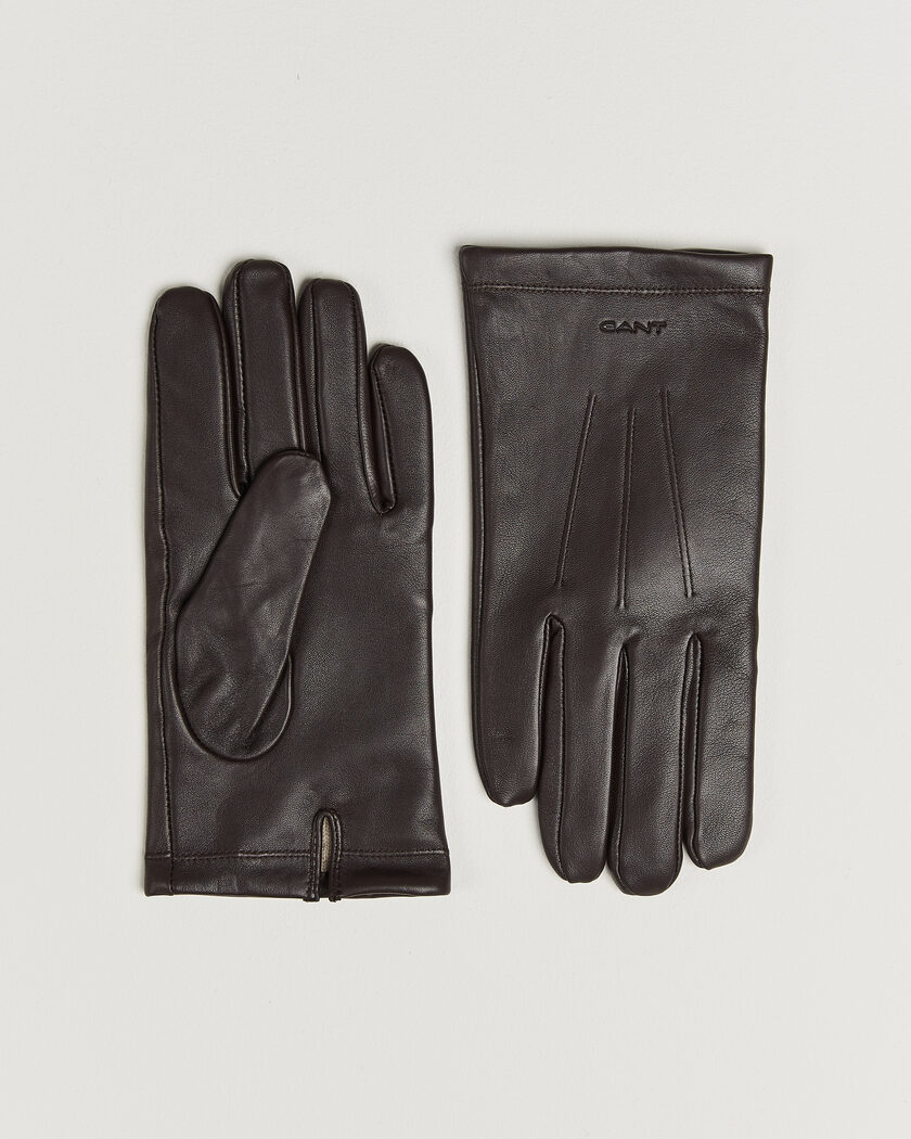 Gant Cashmere Lined Leather Glove Deep Brown – Braun