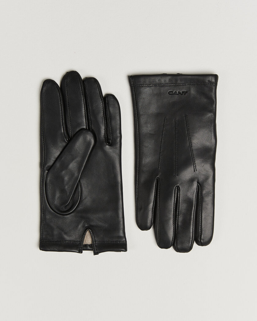 Gant Cashmere Lined Leather Glove Black – Schwarz