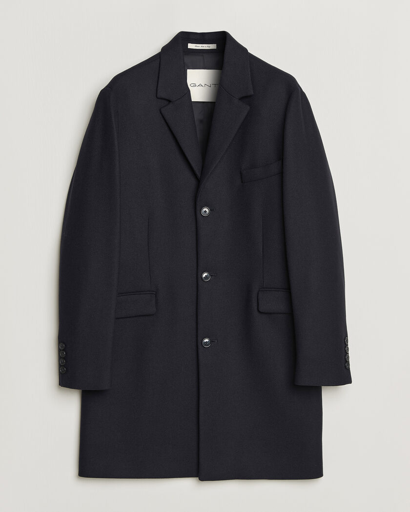 Gant Classic Wool/Cashmere Coat Evening Blue – Blau