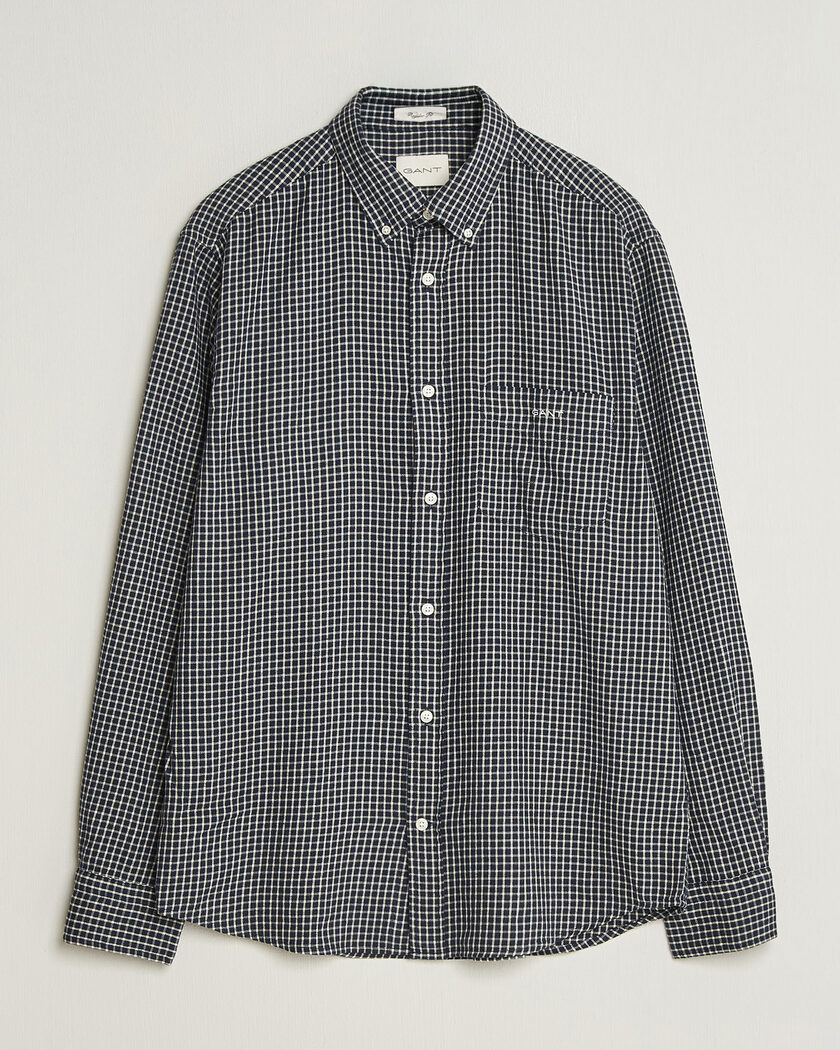Gant Regular Fit Windblown Flannel Checked Shirt Evening Blue – Blau