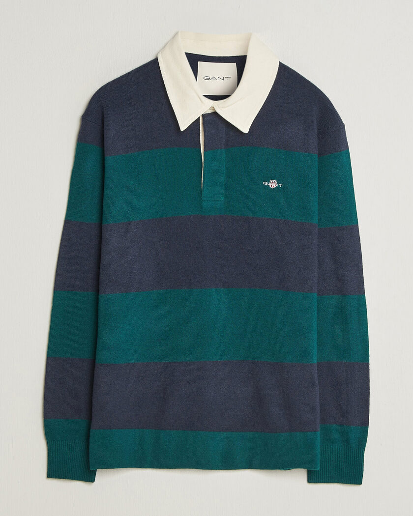 Gant Lambswool Barstriped Rugger Dark Emerald – Grün