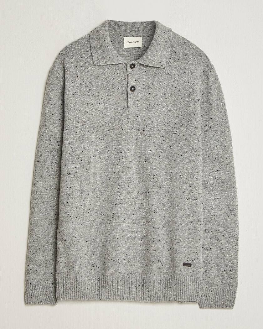 Gant Neps Wool Polo Grey Melange – Grau