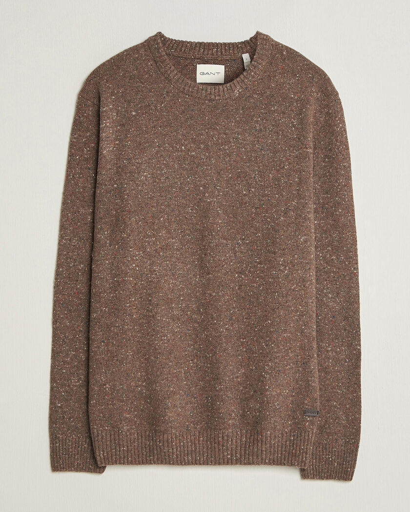 Gant Neps Wool Crew Neck Sweater Faded Taupe – Braun