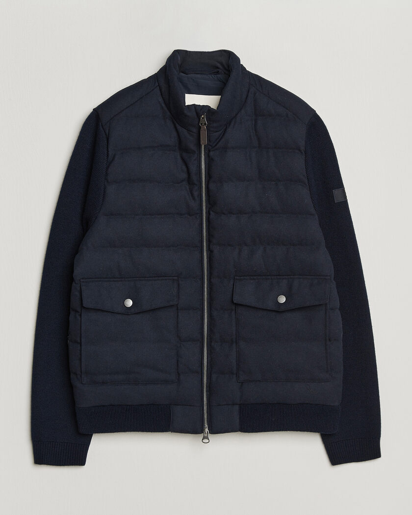 Gant Padded Hybrid Flannel Jacket Evening Blue – Blau
