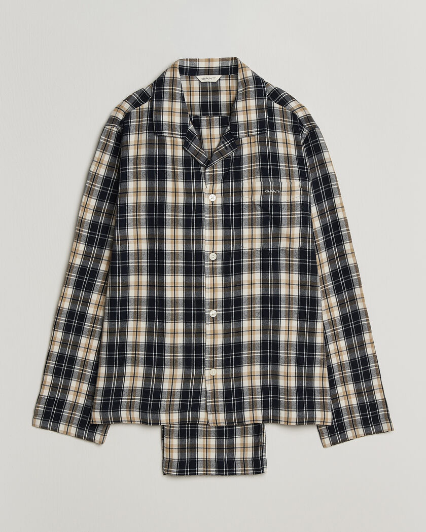Gant Flannel Checked Pyjama Set Evening Blue – Blau