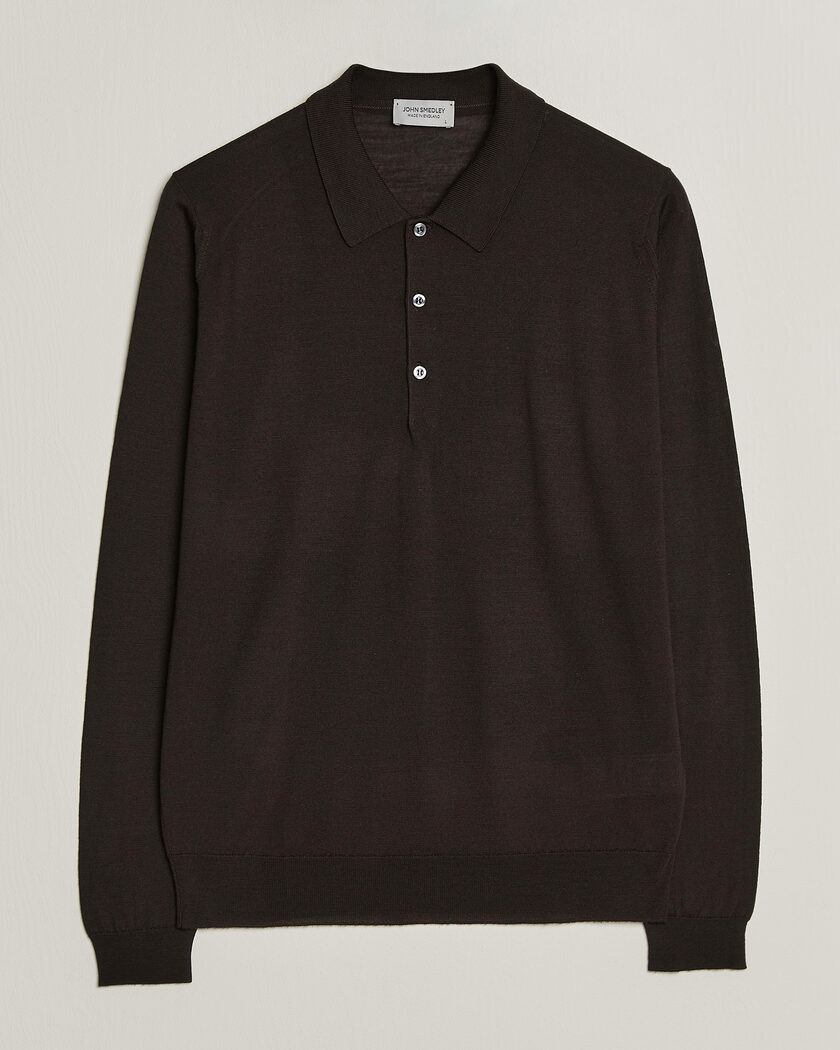 John Smedley Belper Extra Fine Merino Polo Pullover Faulkner Brown – Braun