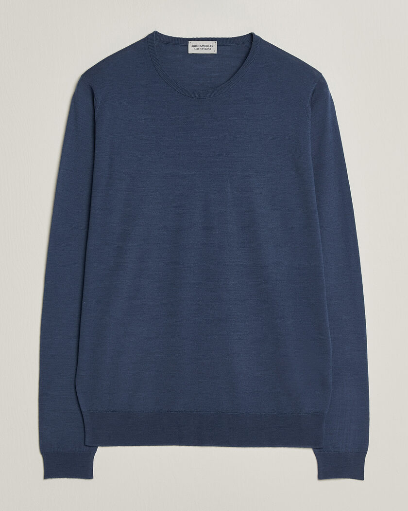 John Smedley Lundy Extra Fine Merino Crew Neck Teal Firth – Blau