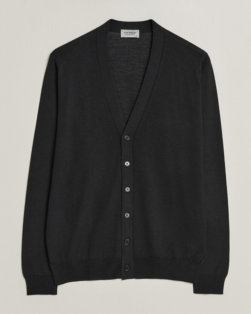 John Smedley Bradrick Extra Fine Merino Cardigan Black – Schwarz