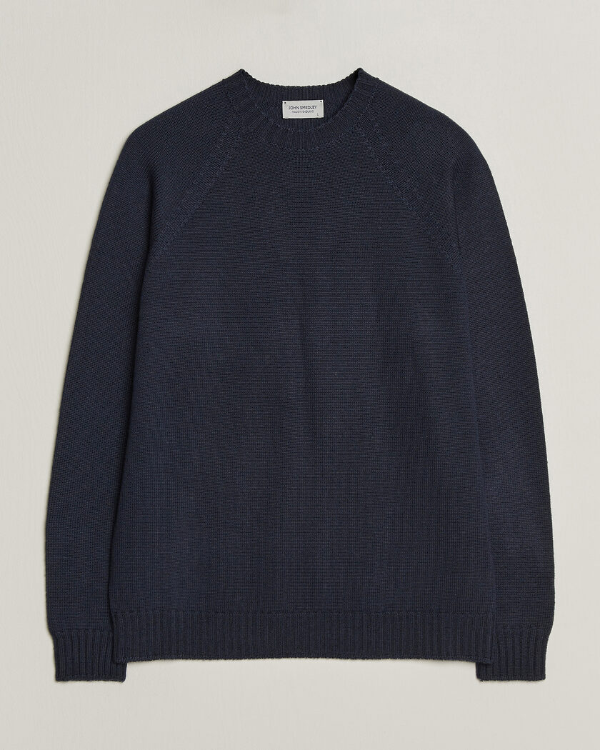 John Smedley Denver Extra Fine Merino Crew Neck Midnight – Blau
