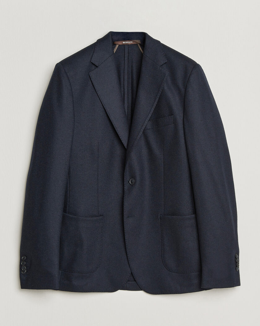 Morris Wool Jersey Blazer Navy – Blau