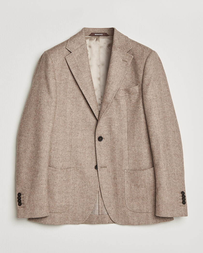 Morris Soft Herringbone Blazer Khaki – Beige