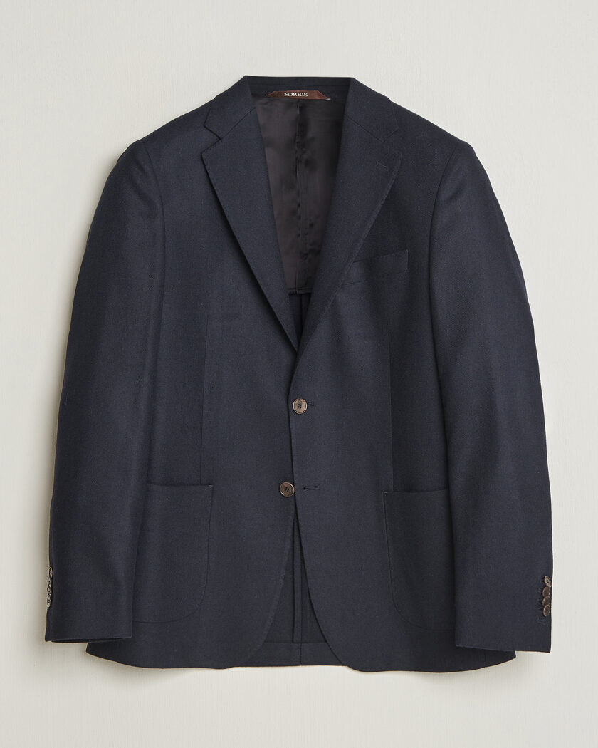 Morris Flannel Suit Blazer Navy – Blau