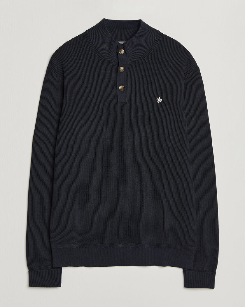 Morris Niall Half Button Sweater Old Blue – Blau