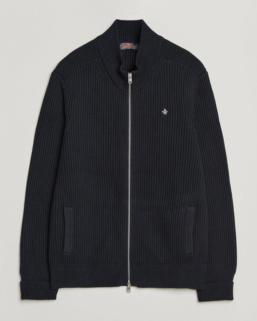 Morris Duncan Zip Cardigan Old Blue – Blau