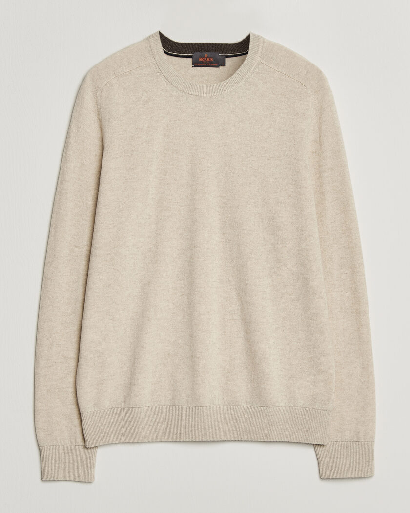 Morris Wilfred Cashmere O-Neck Off White – Weiß