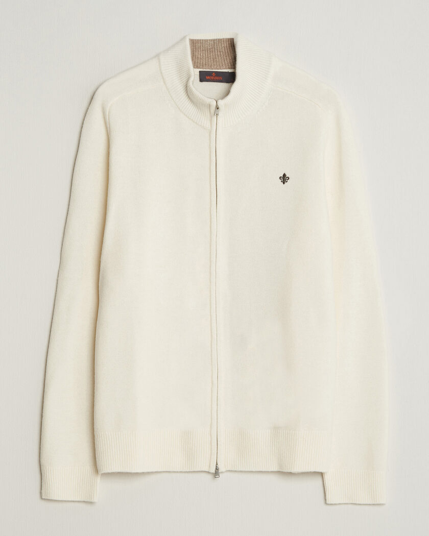 Morris Hertford Zip Cardigan Off White – Weiß