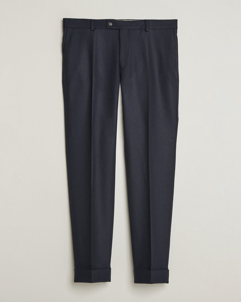 Morris Flannel Suit Trousers Navy – Blau