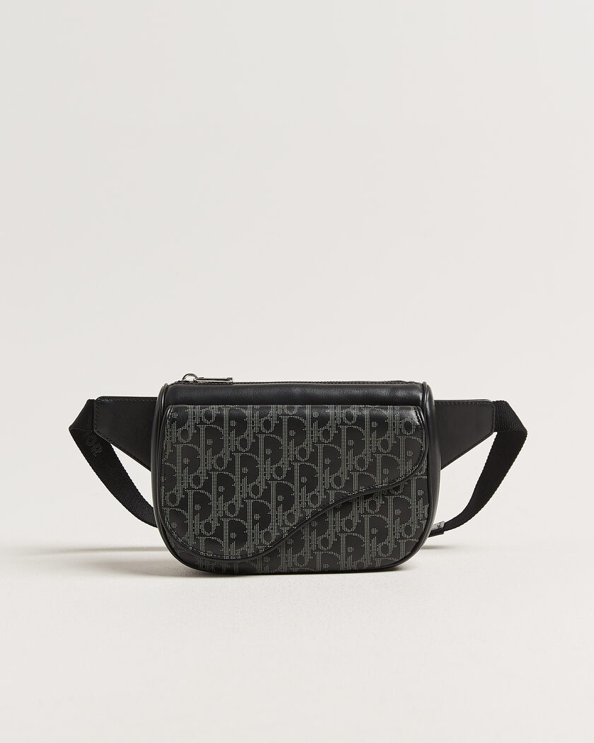 Dior Pre-Owned Saddle Bag Oblique Leather Black – Schwarz