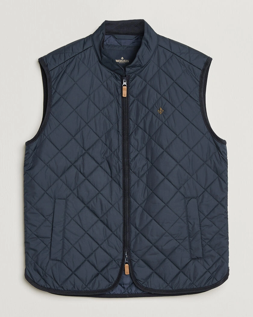 Morris Teddy Quilted Vest Old Blue – Blau