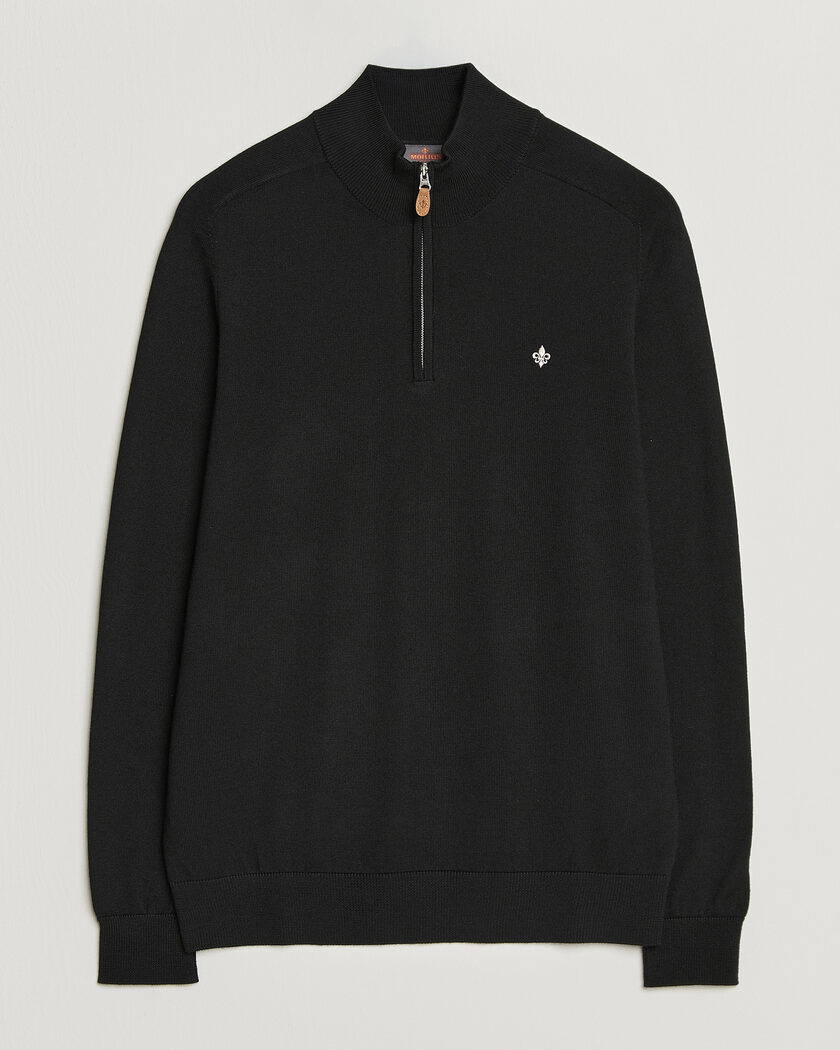 Morris John Merino Half Zip Black – Schwarz