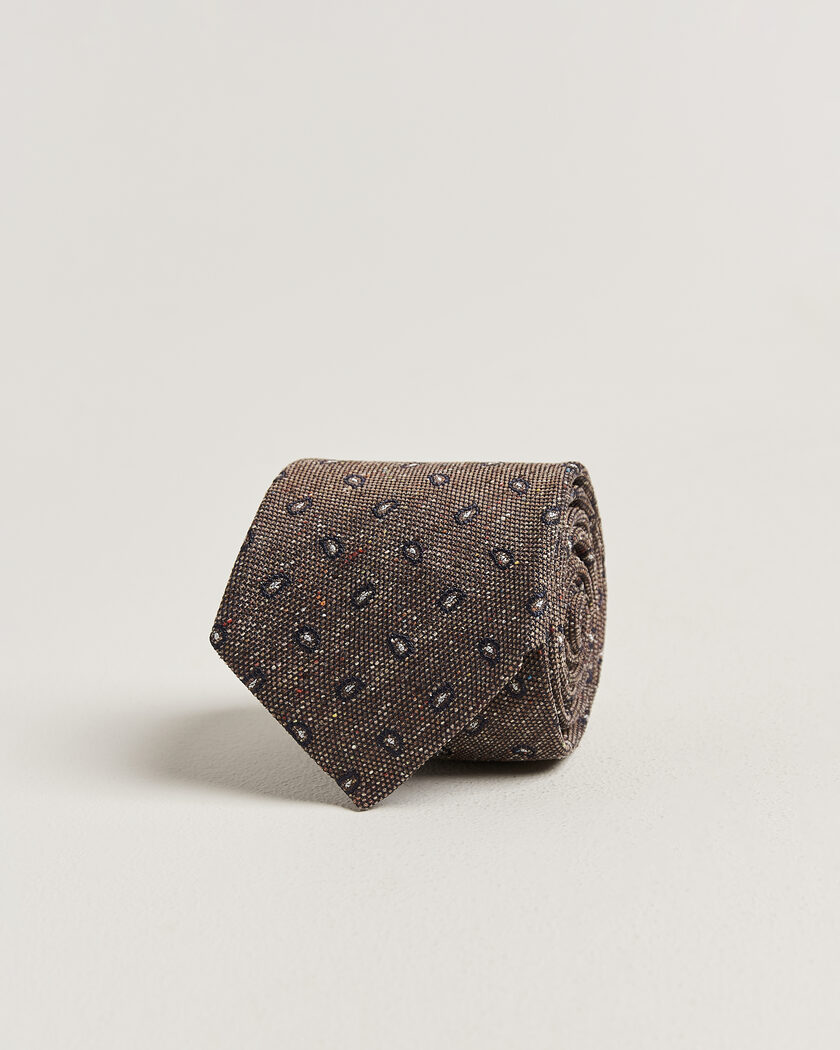 Amanda Christensen Silk Bourette Paisley 8cm Tie Brown – Braun