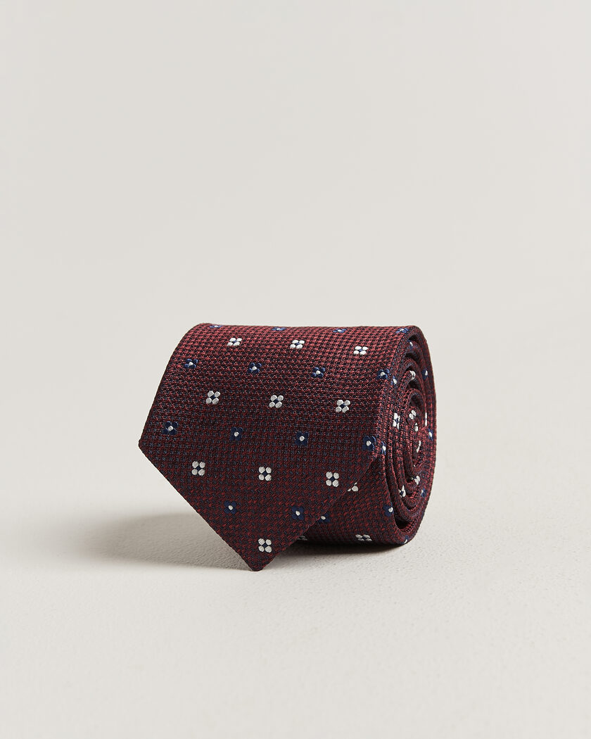 Amanda Christensen Silk Flower 8cm Tie Wine – Rot