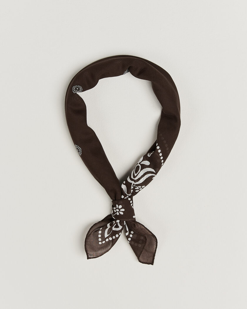 Amanda Christensen Cotton Voile Printed Flower Bandana Brown – Braun