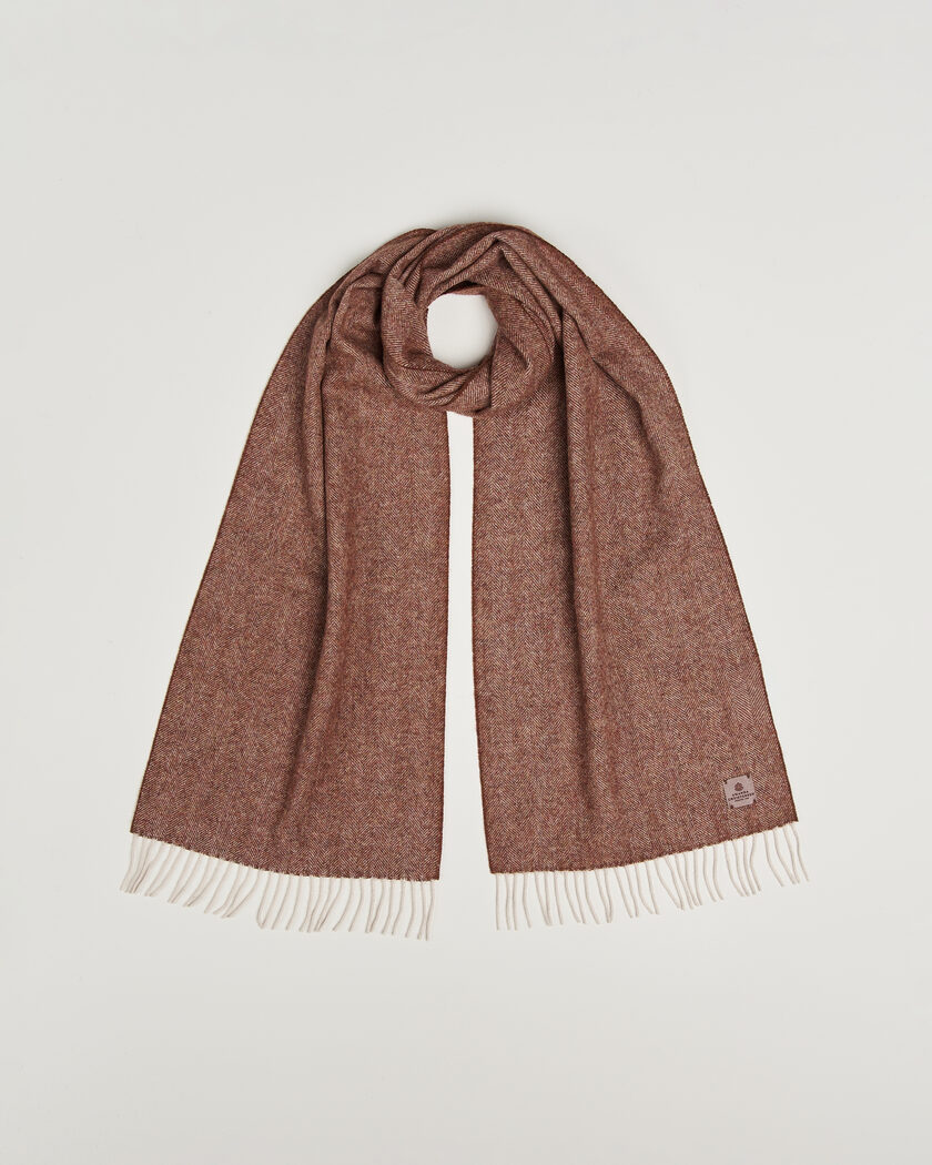 Amanda Christensen Wool Herringbone Scarf Rust – Rot