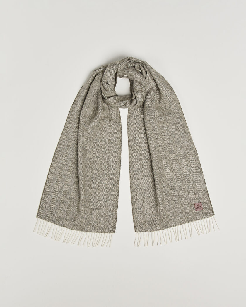 Amanda Christensen Wool Herringbone Scarf Green – Grün
