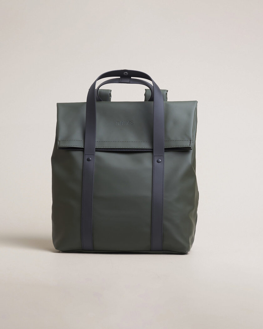 RAINS 2 Way Tote Backpack Black Green – Grün
