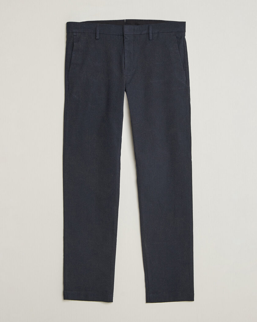 NN07 Theo Brushed Cotton Trousers Deep Navy – Blau