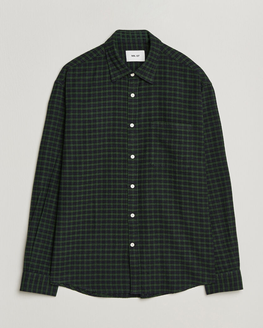 NN07 Deon Flannel Shirt Eden Check – Grün