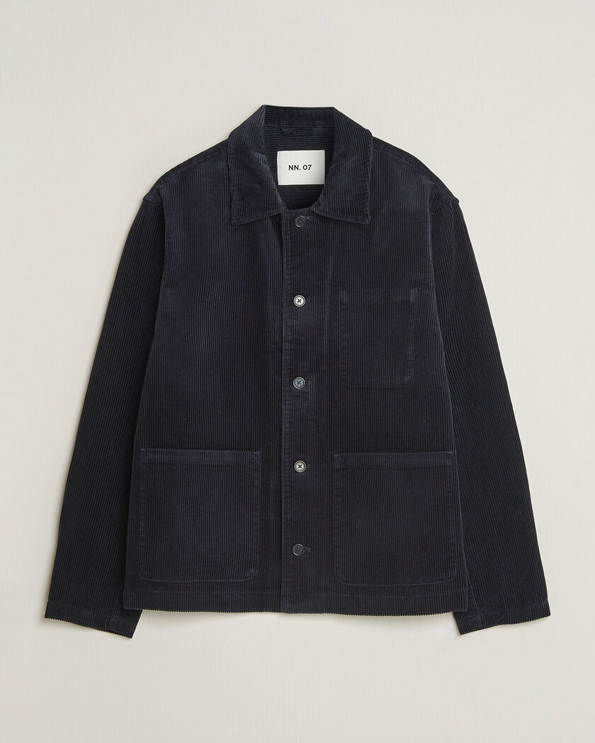 NN07 Morgan Corduroy Overshirt Deep Navy – Blau