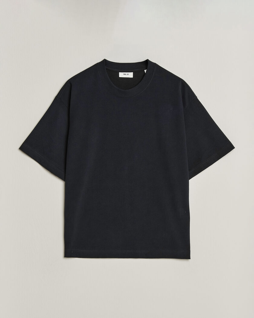 NN07 David Heavy Crew Neck T-Shirt Black – Schwarz