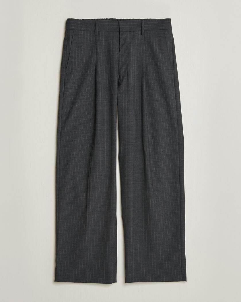 NN07 Kay Wool Pinstriped Trousers Dark Grey – Grau