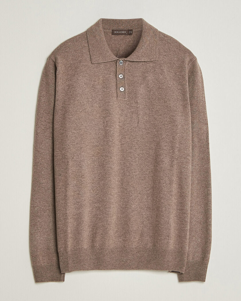 Oscar Jacobson Pepe Wool/Cashmere Polo Light Brown – Braun
